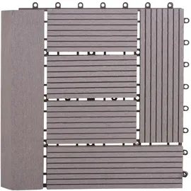 Mendler WPC Bodenfliese Rhone grau 30 x 30 cm 11 St.