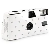 Weddingstar Einwegkamera mit Blitz, Einweg-Filmkamera für Hochzeits- oder Partygeschenke, 35-mm-Filmkamera, silberfarbene Herzen