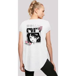 T-Shirt F4NT4STIC "Manga Anime Japan Grafik", Damen, Gr. XXL, weiß, Obermaterial: 100% Baumwolle, casual, regular fit, Rundhals, Kurzarm ohne Bündchen, Shirts, Print