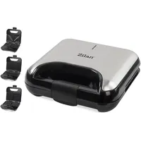 Zilan 3in1 Sandwichmaker Kontaktgrill Waffeleisen Antihaftbeschichtung 800W