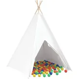 vidaXL Teepee Zelt Weiß 120 x 120 x 150 cm Stoff und Plastik