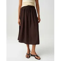 Opus Midirock Damen Crinkle Struktur Braun 40
