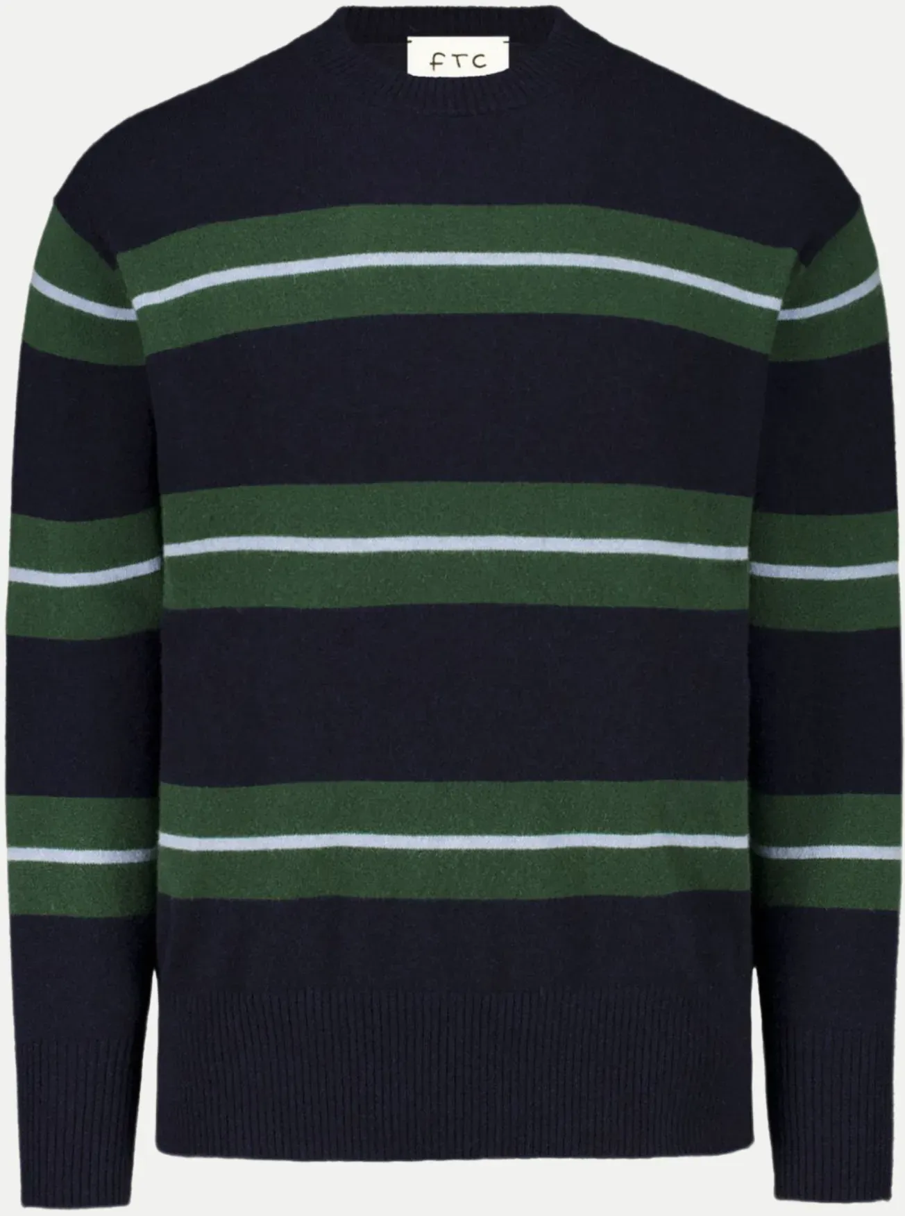 Kaschmir-Pulli mit Ringelmuster Blau 50