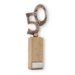 Pokal Konturfigur Goldene Hochzeit altgold auf Sandstein 25,4cm