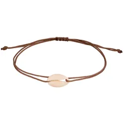 KUZZOI Nylonband Blau mit Kauri Muschel Braun Herren 