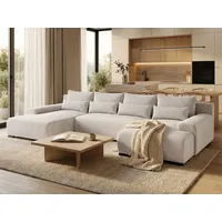 beautysofa Ecksofa BENNY Polyester U-Form 3-Sitzer Beige