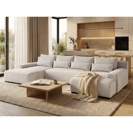 beautysofa Ecksofa BENNY Polyester U-Form 3-Sitzer Beige