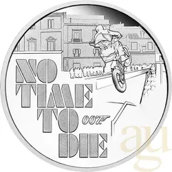1 Unze Silbermünze Tuvalu James Bond 007 - No Time to Die 2020 - polierte Platte