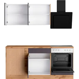 kochstation Winkelküche L-Form 240 x 270 cm grau