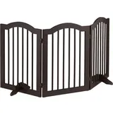 Relaxdays Kaminschutzgitter faltbar, 154x92cm, 3 Elemente je 51cm, aus Holz, braun