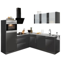 wiho Küchen Winkelküche »Cali«, mit E-Geräten, Stellbreite 210 x 220 cm grau