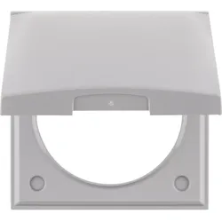 Berker 918282507 Rahmen mit Klappdeckel, Integro Flow, grau glänzend
