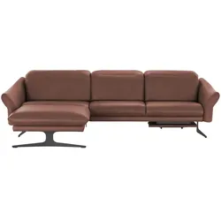 himolla Ecksofa aus Echtleder 1059 , rot , Maße (cm): B: 284 H: 83 T: 179