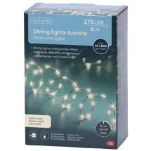 Lumineo LED Lichterkette 6 m Silber Warmweiß