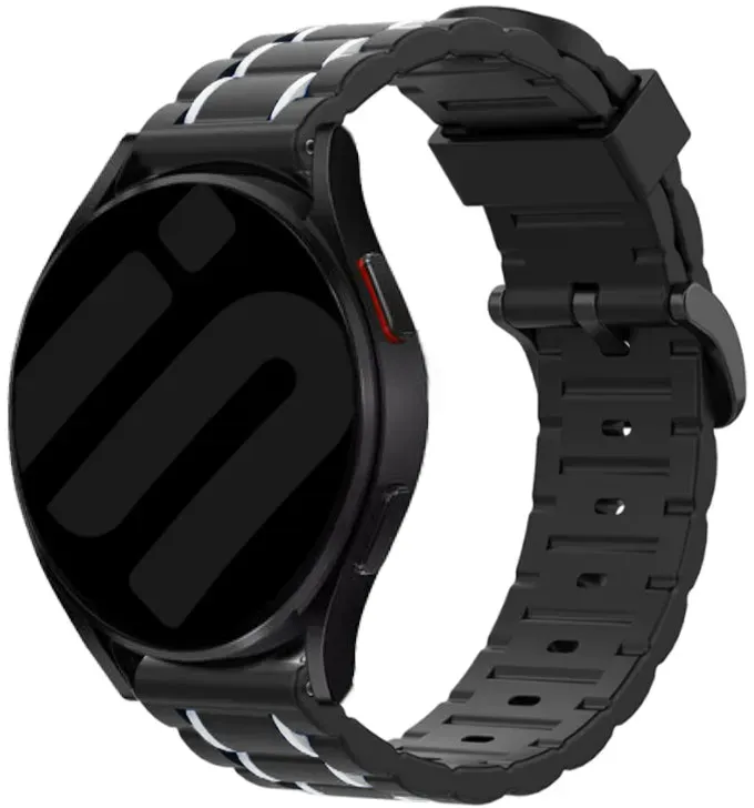 Strap-it Coros Pace 3 Armband Silikon 'Sport' für Coros Pace 3 - Schwarz/Weiß - Schnallenverschluss