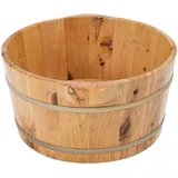 Holz Fußwanne aus Zypresse, Klassische Fußbadewanne für Entspannung und Fußpflege, Natur Holz-Fußbecken, Fussbad Ideal für Sauna und Home Spa, Holzfarbe