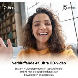 j5create JVCU435-N USB 4K Ultra HD Webcam mit 5x Digital Zoom Remote Control