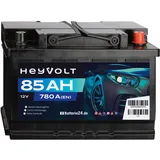 HeyVolt Autobatterie 12V 85Ah 780A/EN Starterbatterie, absolut wartungsfrei ersetzt 74Ah 75Ah 77Ah 80Ah