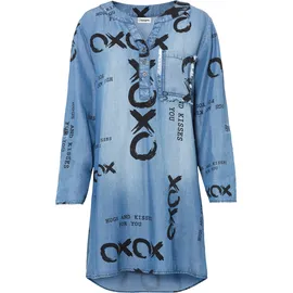bonprix Midikleid Jeanskleid Blau 46