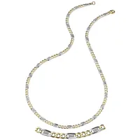 Goldkette FIRETTI "Schmuck Geschenk Gold 333 Halskette Fantasiekette" Gr. 45, gold (gelbgoldfarben, weißgoldfarben), Halsketten, Damen, 45, Gelbgold 333-Weißgold 333, B: 3,8mm, Gelbgold 333, Weißgold 333, Made in Germany, B:3,8mm