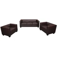 Mendler 3-1-1 Sofagarnitur Couchgarnitur Loungesofa Lille ~ Kunstleder, coffee