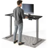 deskspace PRO Plus Elektrisch höhenverstellbarer Schreibtisch, 140x70 cm Stehpult mit Memory-Funktion, Schwarze Tischplatte, Graues Gestell - Grau/Schwarz