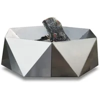 Svenskav Design-Feuerschale JUNDA aus Edelstahl, 75 x 75 x 26 cm | Feuerkorb Feuerstelle Terrassenofen Gartendeko Gartendekoration Garten Deko Garten Dekoration