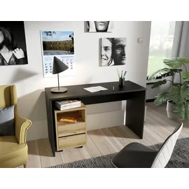 Home Affaire Schreibtisch HOME AFFAIRE "AGAPI", schwarz (schwarz, schwarz, schwarz), B:130cm H:75cm T:50cm, Tische, Schreibtisch, Breite 130, Computertisch im modernen Design & viel Arbeitsfläche