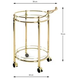 Haku-Möbel HAKU Möbel Servierwagen gold, transparent 59,0 x 49,0 x 79,0 cm