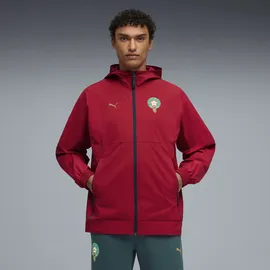 Puma Trainingsjacke "Marokko PUMATECH Gewebte Jacke Herren", Herren, Gr. S, schwarz crimson victory gold rot beige, Obermaterial: 100% Elastomultiester. Taschenfutter: 100% Polyester, Jacken Trainingsjacke