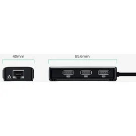 UGREEN USB 2.0 HUB RJ45 Ethernet Adapter 3+1 Port USB 2.0-Hub Schwarz