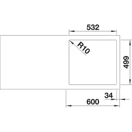 Blanco Subline 500-IF/A SteelFrame weiß + Excenterbetätigung + InFino