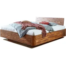 loreno® Schwebebett Holzbett Akazienholz 180 x 200 cm geschlossenes Kopfteil TENERIFFA