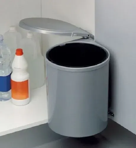 S&R Rund-Abfallsammler 13 Liter rund silbergrau