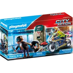 PLAYMOBIL 70572 - City Action - Polizei-Motorrad: Verfolgung des Geldräubers