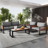 stilvora Gartenlounge-Set 4-tlg. Grau