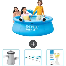 Intex Easy Set Schwimmbecken rund – Wal – 183x51 cm – Zubehör CB82 Blau No Size