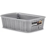 6x Aufbewahrungskörbchen 6 cm hoch GRAU Rattan-Optik - 19,5x13x6cm klein - Ordnungskorb Ordnungsbox Schubladenorganizer Schublade Organizerbox Ordnungssystem Kunststoff Aufbewahrung Korb Schreibtisch