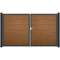 GroJa Tor 2-flg. Basicline Premium Golden Oak Rahmen 306 cm x 180 cm DIN Rechts