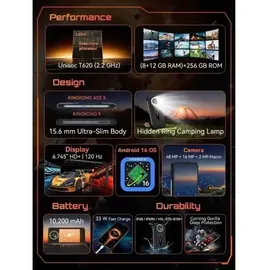 Cubot KingKong Ace 5 8 GB RAM 256 GB Schwarz