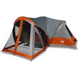 vidaXL Tipi-Familienzelt 8 Personen Grau und Orange Wasserdicht