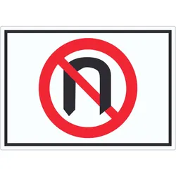 Wenden verboten Symbol Aufkleber A2 (420x594mm)