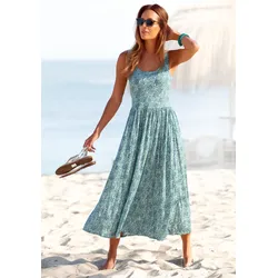 Midikleid, mit Blümchendruck, luftiges Sommerkleid, Strandkleid, Gr. 36 - N-Gr, grün-bedruckt, , 60286018-36 N-Gr