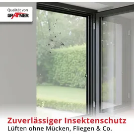 Grafner Insektenschutz Fenster 80 x 100 cm Anthrazit