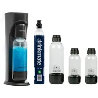 Drinkmate OmniFizz Wassersprudler und Getränkesprudler, sprudelt jegliche Getränke, inkl. 425g (bis zu 60L) CO2 Zylinder (Mattschwarz)