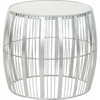 DKD Home Decor 46x46x41 Silber Marmor Eisenhilfstisch Silbermaterial mehrfarbige