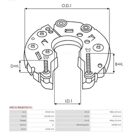 AS AS-PL ARC0198(BOSCH) Alternator rectifiers/Gleichrichter