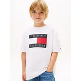 Tommy Hilfiger T-Shirt TOMMY HILFIGER, Jungen, Gr. 92, weiß, Single Jersey, Obermaterial: 100% Baumwolle, unifarben, regular fit normal, Rundhals, eingesetzt abgesteppte Kante, Shirts T-Shirt, Regular fit, für Kinder bis 16 Jahre, Print