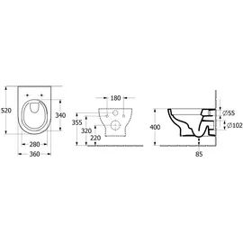 Villeroy & Boch O.novo Tiefspül-WC mit WC-Sitz Weiß