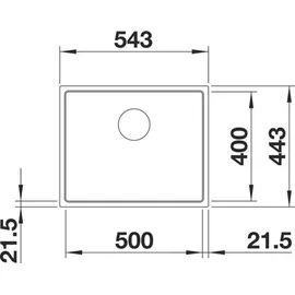 Blanco Subline 500-IF SteelFrame weiß + Handbetätigung + InFino